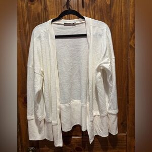 Women's Cream Open-Front Sweater